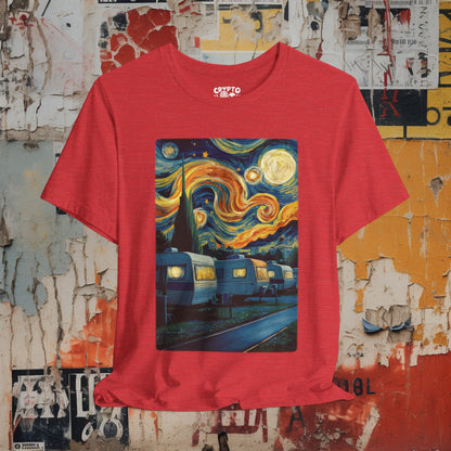 T-Shirt - Van Gogh Trailer Park Funny Camper Tee | Bella + Canvas Unisex T-shirt from Crypto Zoo Tees