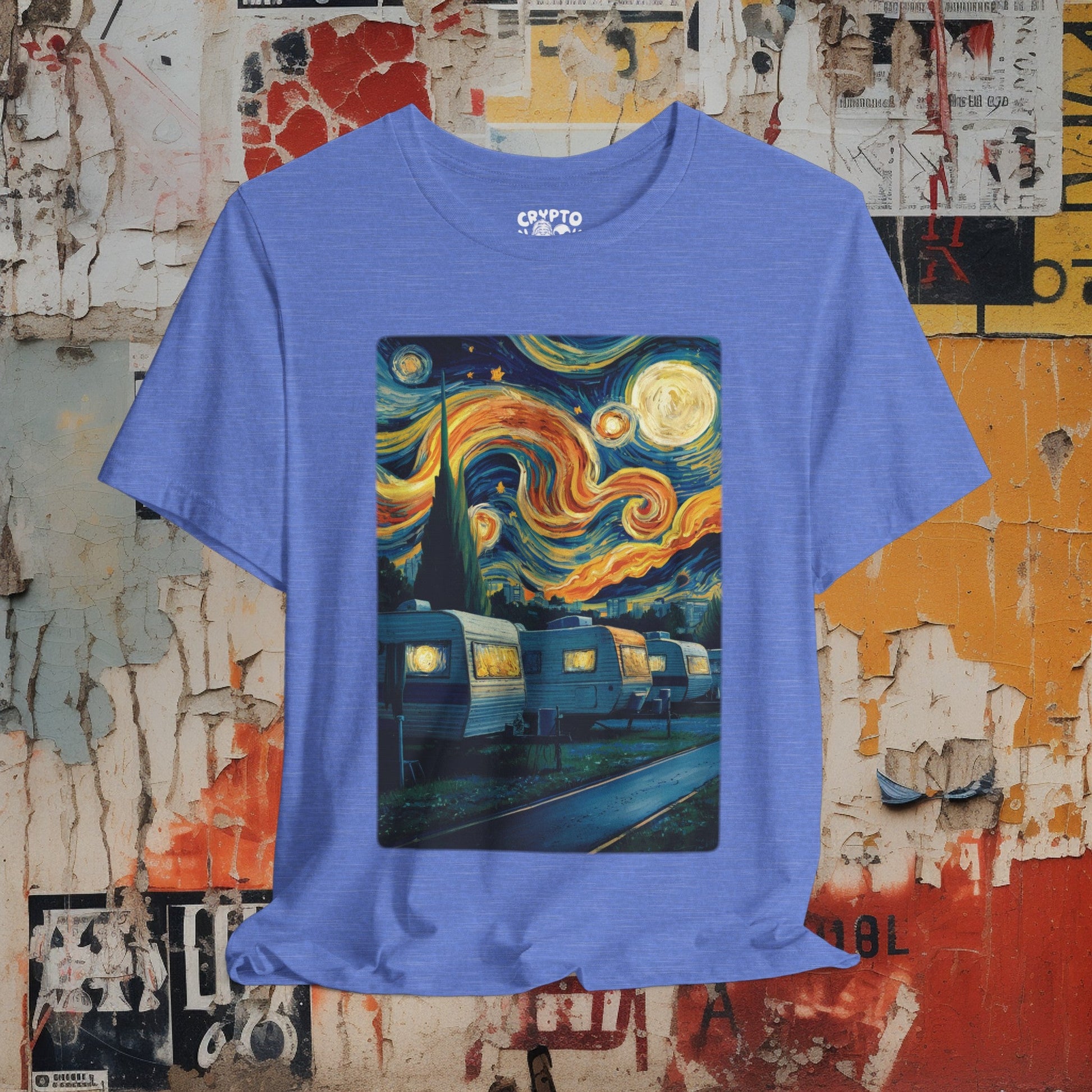 T-Shirt - Van Gogh Trailer Park Funny Camper Tee | Bella + Canvas Unisex T-shirt from Crypto Zoo Tees