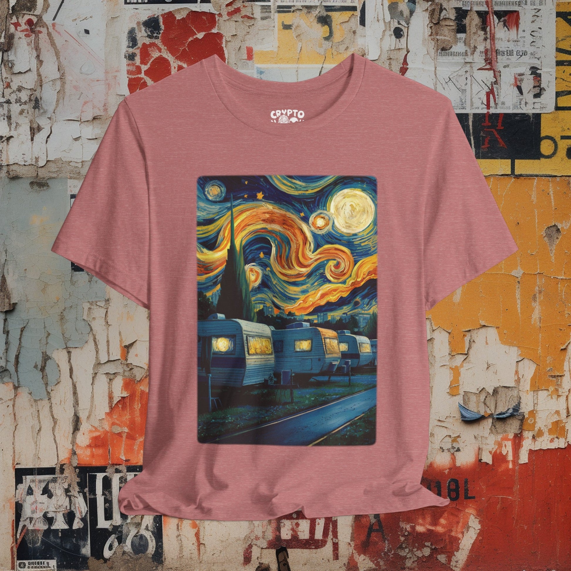 T-Shirt - Van Gogh Trailer Park Funny Camper Tee | Bella + Canvas Unisex T-shirt from Crypto Zoo Tees