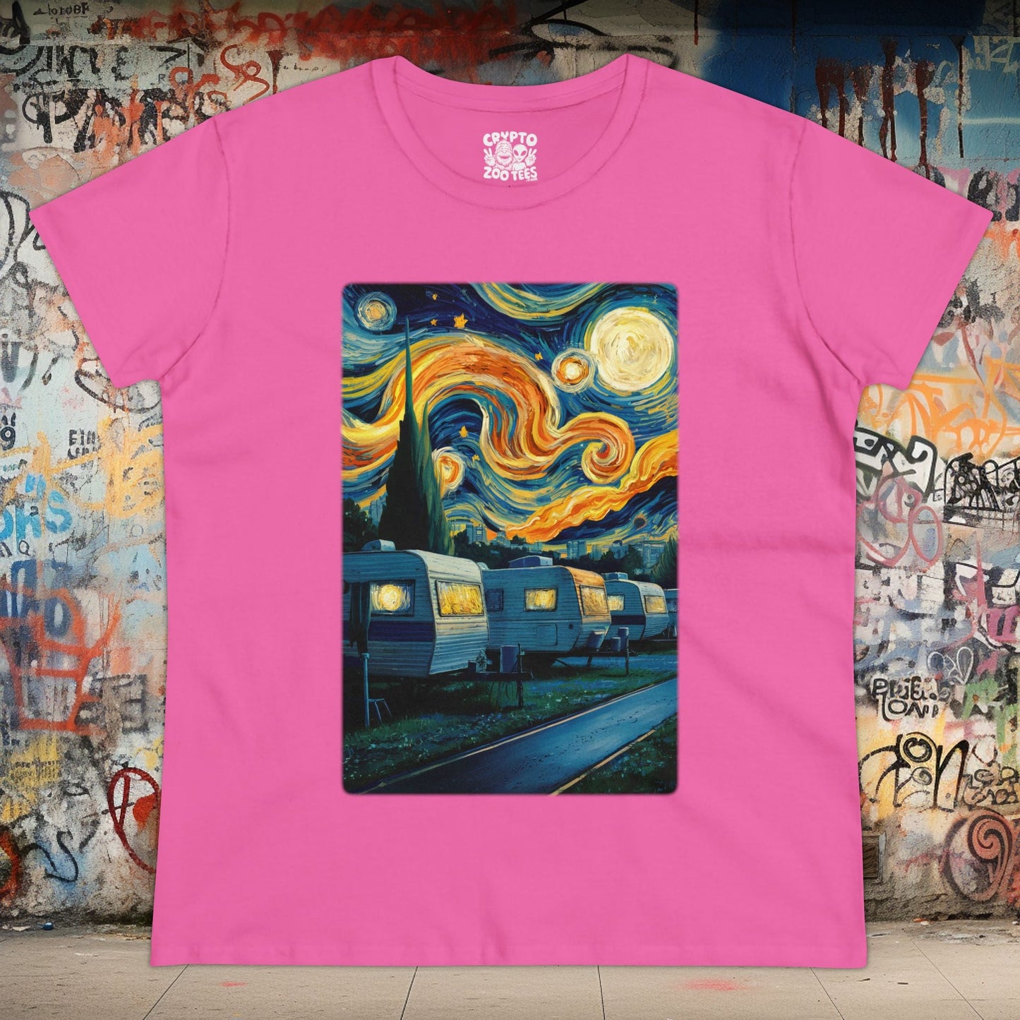 T-Shirt - vangogh trailer park ladies tee from Crypto Zoo Tees