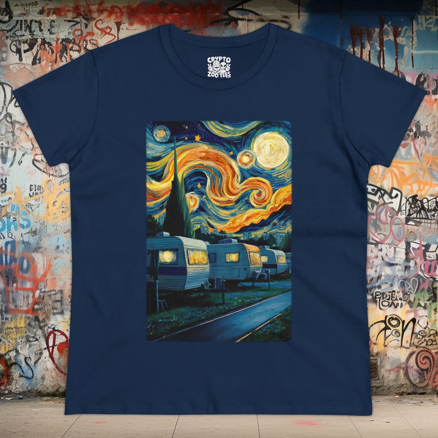 T-Shirt - vangogh trailer park ladies tee from Crypto Zoo Tees