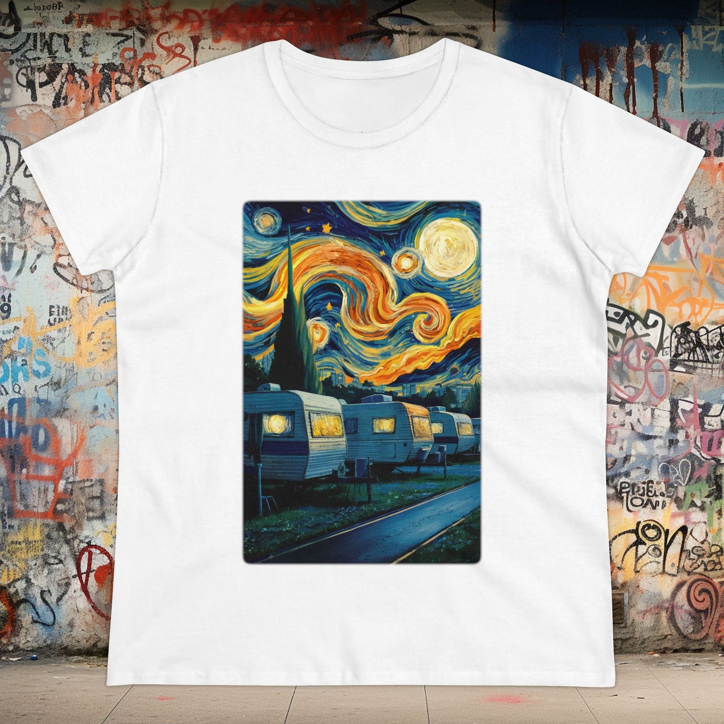 T-Shirt - vangogh trailer park ladies tee from Crypto Zoo Tees