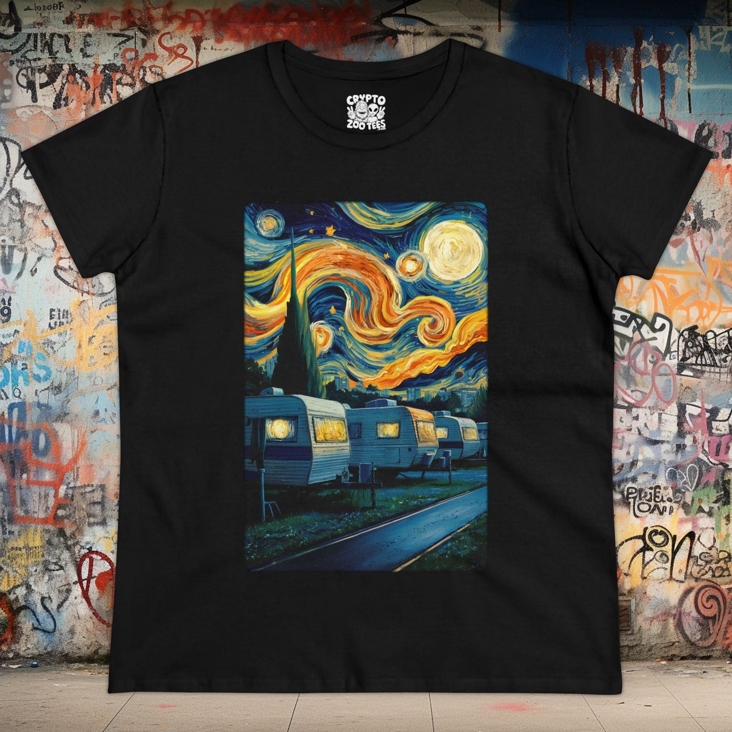 T-Shirt - vangogh trailer park ladies tee from Crypto Zoo Tees