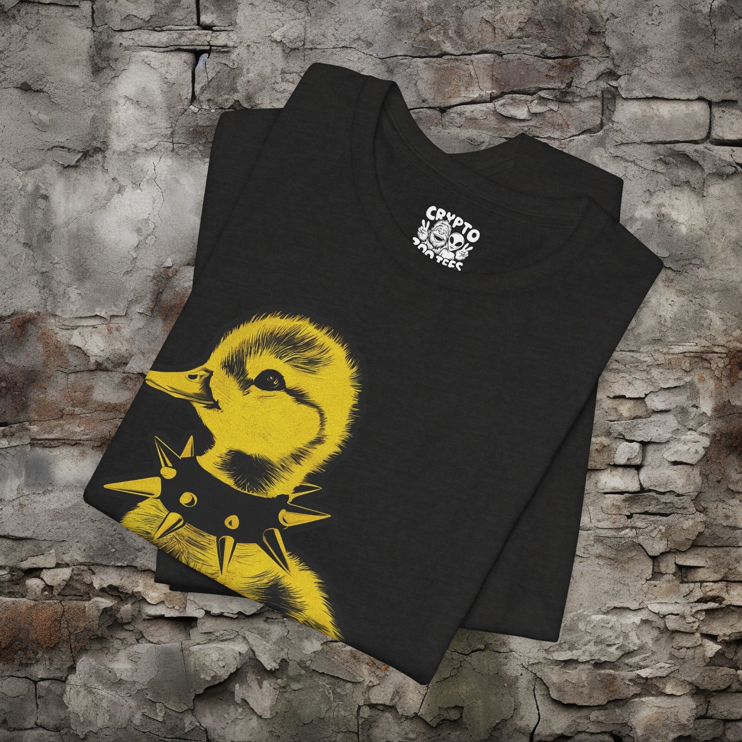 T-Shirt - Venti Punk Duck in Spiked Collar Funny Animal Tee | Bella + Canvas Unisex T-shirt from Crypto Zoo Tees