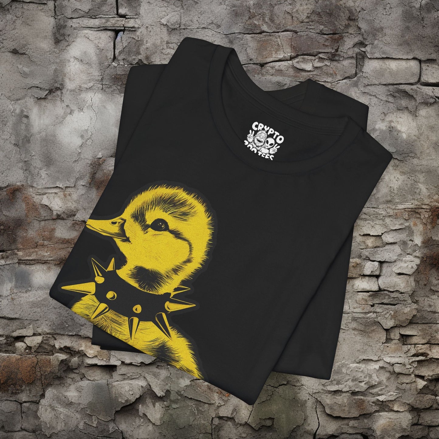 T-Shirt - Venti Punk Duck in Spiked Collar Funny Animal Tee | Bella + Canvas Unisex T-shirt from Crypto Zoo Tees