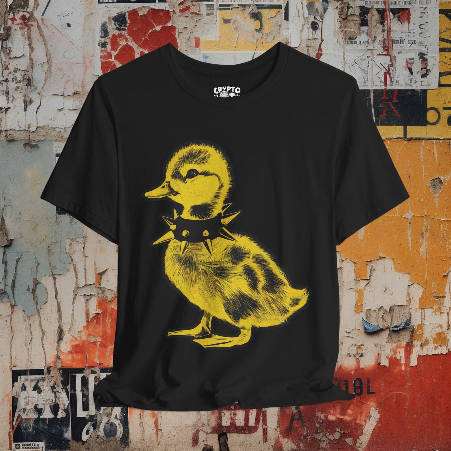 T-Shirt - Venti Punk Duck in Spiked Collar Funny Animal Tee | Bella + Canvas Unisex T-shirt from Crypto Zoo Tees