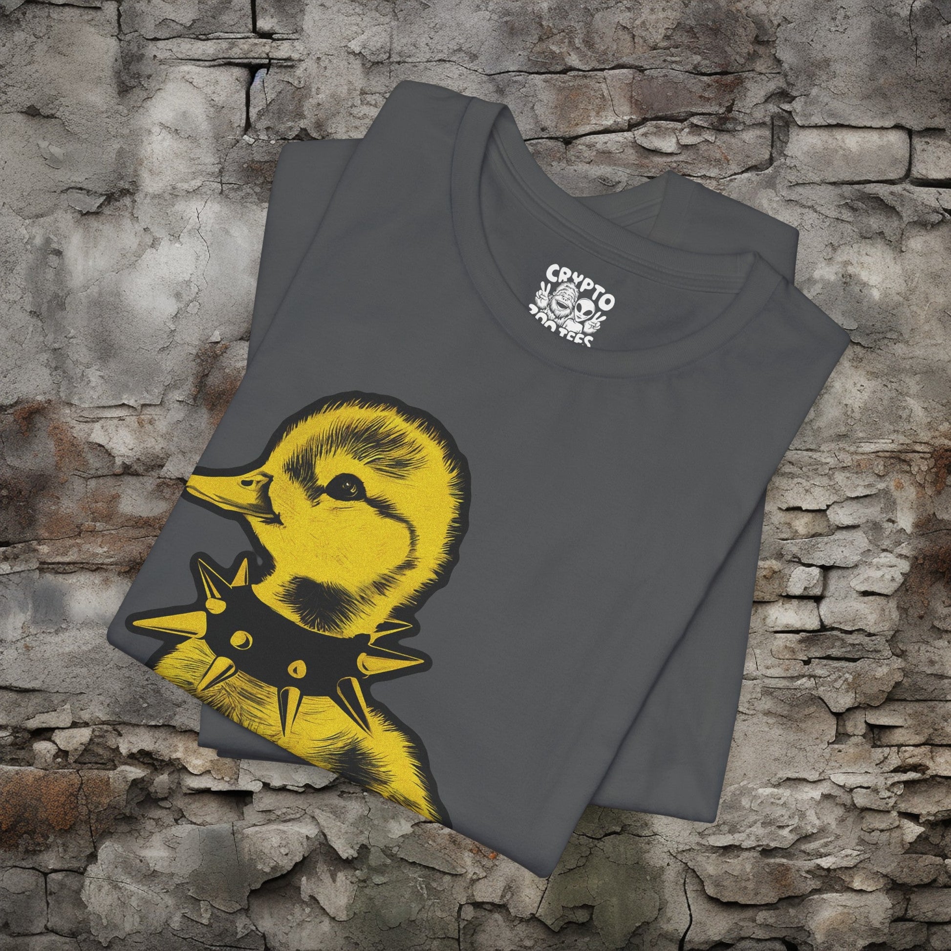 T-Shirt - Venti Punk Duck in Spiked Collar Funny Animal Tee | Bella + Canvas Unisex T-shirt from Crypto Zoo Tees