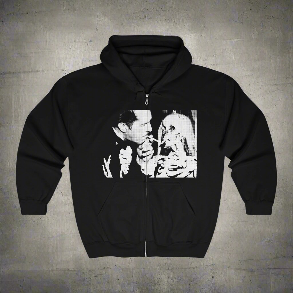 Hoodie - vincent price Full Zip Hooded Sweatshirt from Crypto Zoo Tees