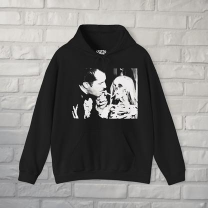 T-Shirt - Vincent Price Skeleton 2 Sided Hoodie | Horror, Skulls & Skeletons | Unisex Pullover Hoodie - Gildan from Crypto Zoo Tees