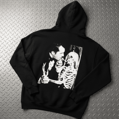 T-Shirt - Vincent Price Skeleton 2 Sided Hoodie | Horror, Skulls & Skeletons | Unisex Pullover Hoodie - Gildan from Crypto Zoo Tees