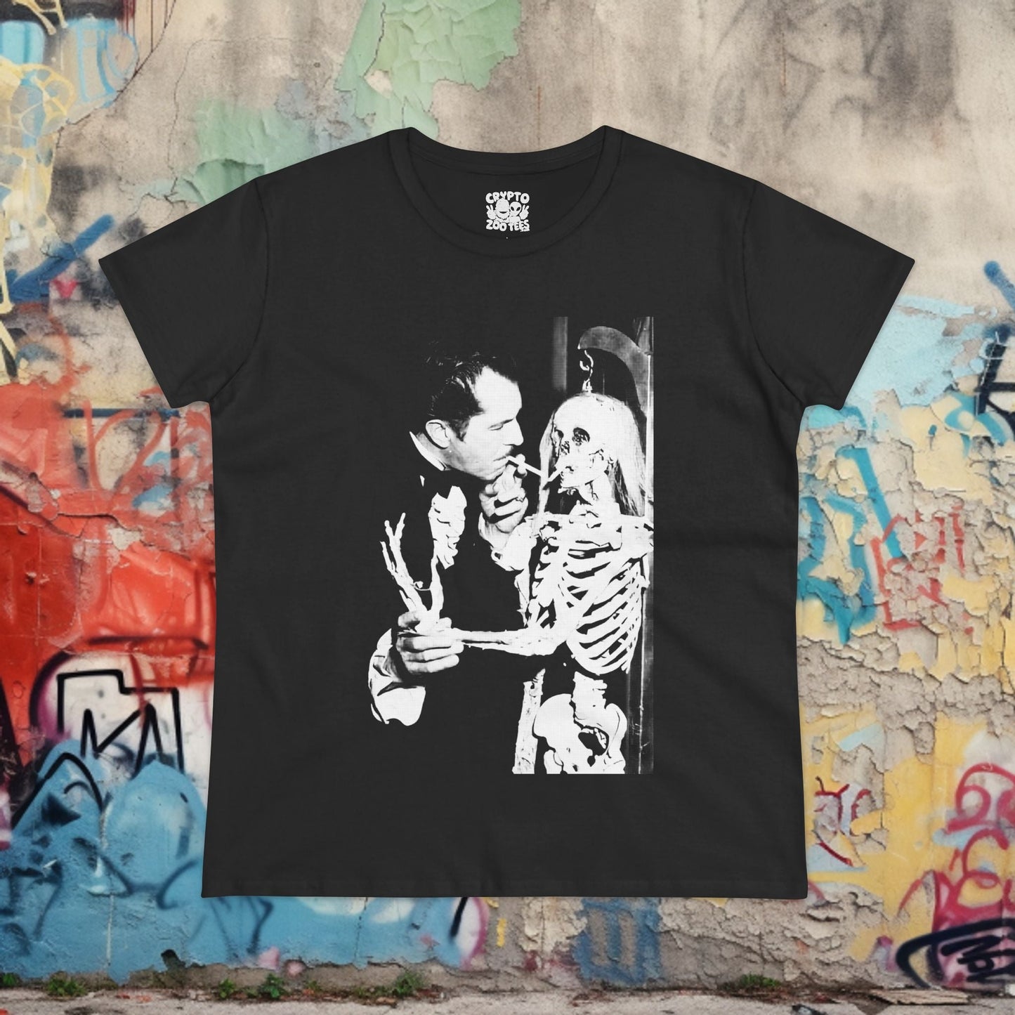 T-Shirt - Vincent Price Skeleton Graphic Print Shirt | Horror, Skulls & Skeletons | Pullover Hoodie from Crypto Zoo Tees