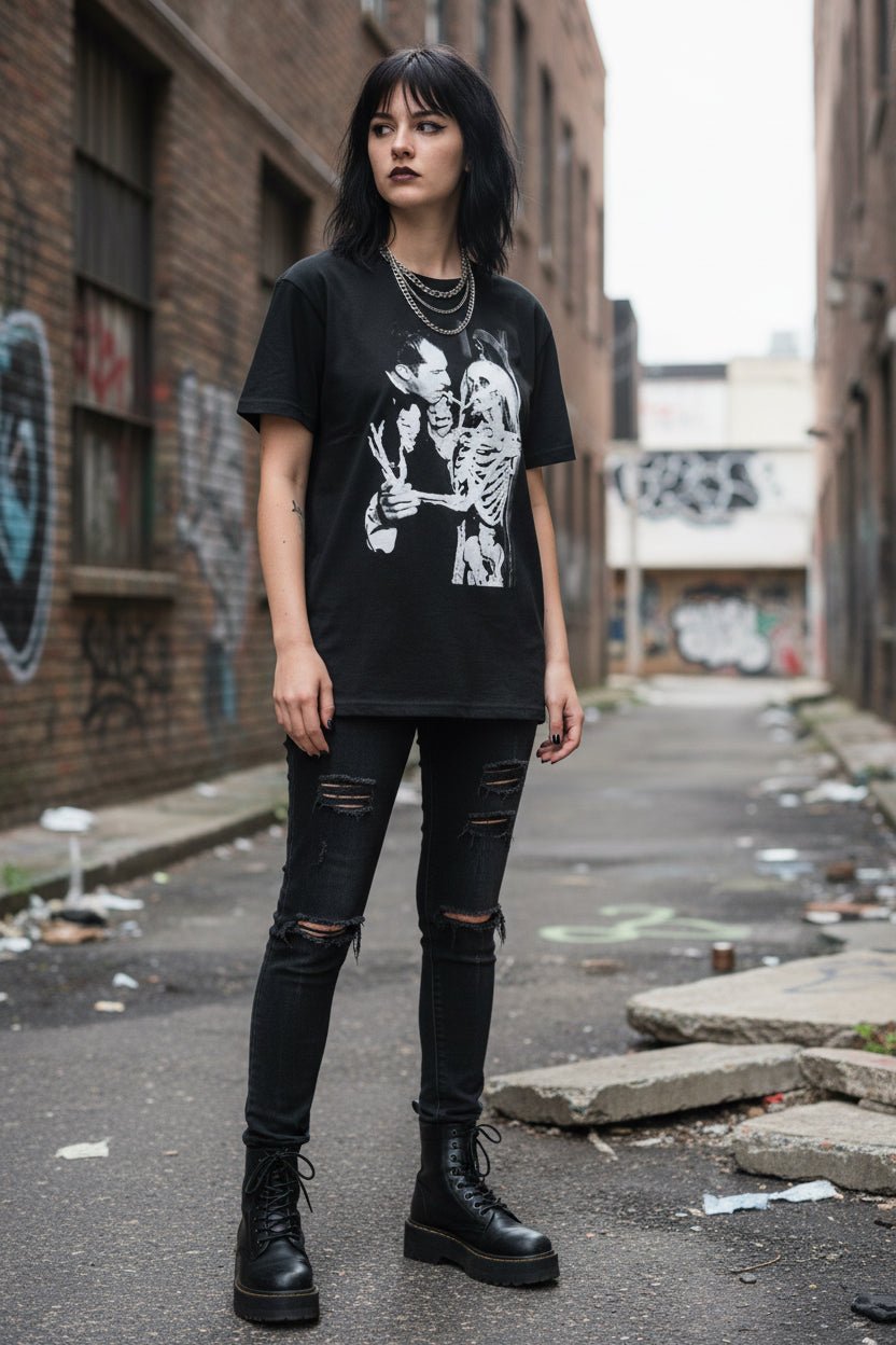 T-Shirt - Vincent Price Skeleton Shirt | Unisex Heavy Cotton - Gildan 5000 | Horror, Skulls & Skeletons | Goth/Gothic from Crypto Zoo Tees