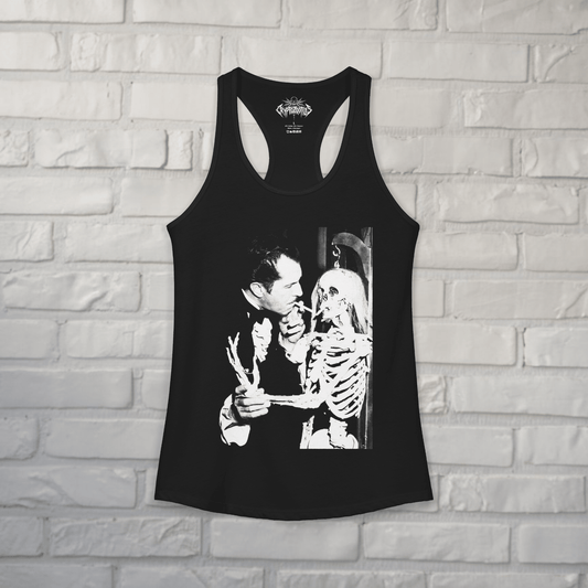 T-Shirt - Vincent Price Skeleton Tank | Horror, Skulls & Skeletons | Ladies Racerback Tank Top - Next Level 1533 from Crypto Zoo Tees