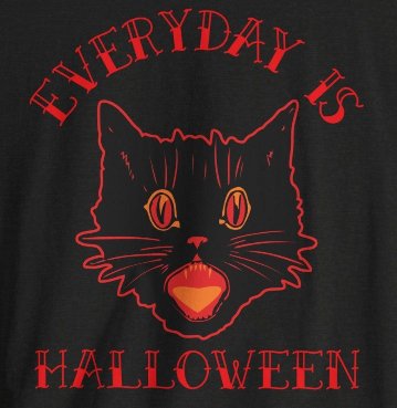 T-Shirt - Vintage Everyday is Halloween Gothic Black Cat Tee | Bella + Canvas Unisex T-shirt from Crypto Zoo Tees