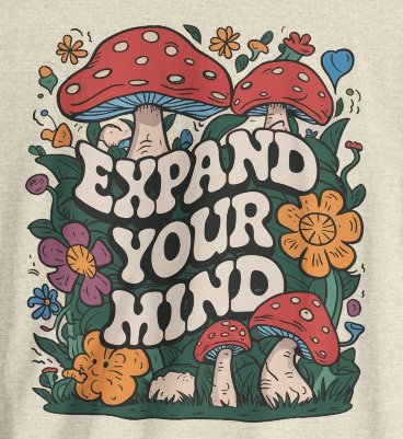 T-Shirt - Vintage Expand Your Mind Mushroom Tee | Bella + Canvas Unisex T-shirt from Crypto Zoo Tees