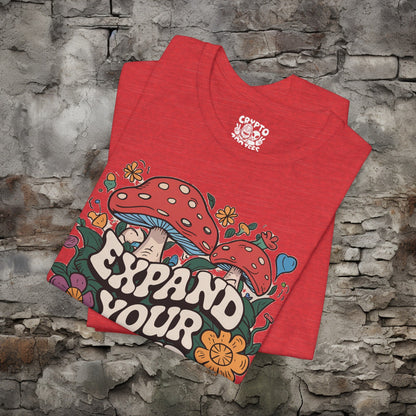 T-Shirt - Vintage Expand Your Mind Mushroom Tee | Bella + Canvas Unisex T-shirt from Crypto Zoo Tees