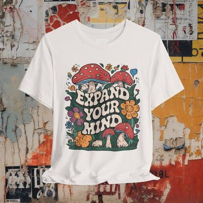 T-Shirt - Vintage Expand Your Mind Mushroom Tee | Bella + Canvas Unisex T-shirt from Crypto Zoo Tees