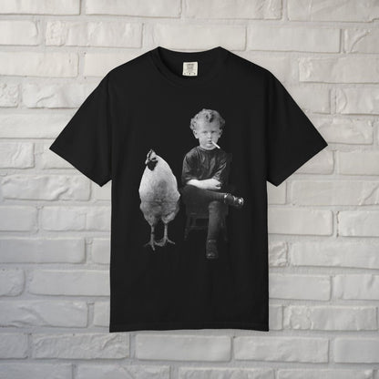 T-Shirt - Vintage Smoking Kid with Chicken T-Shirt | Retro & Vintage, Funny, Weird Punk | Pullover Hoodie from Crypto Zoo Tees