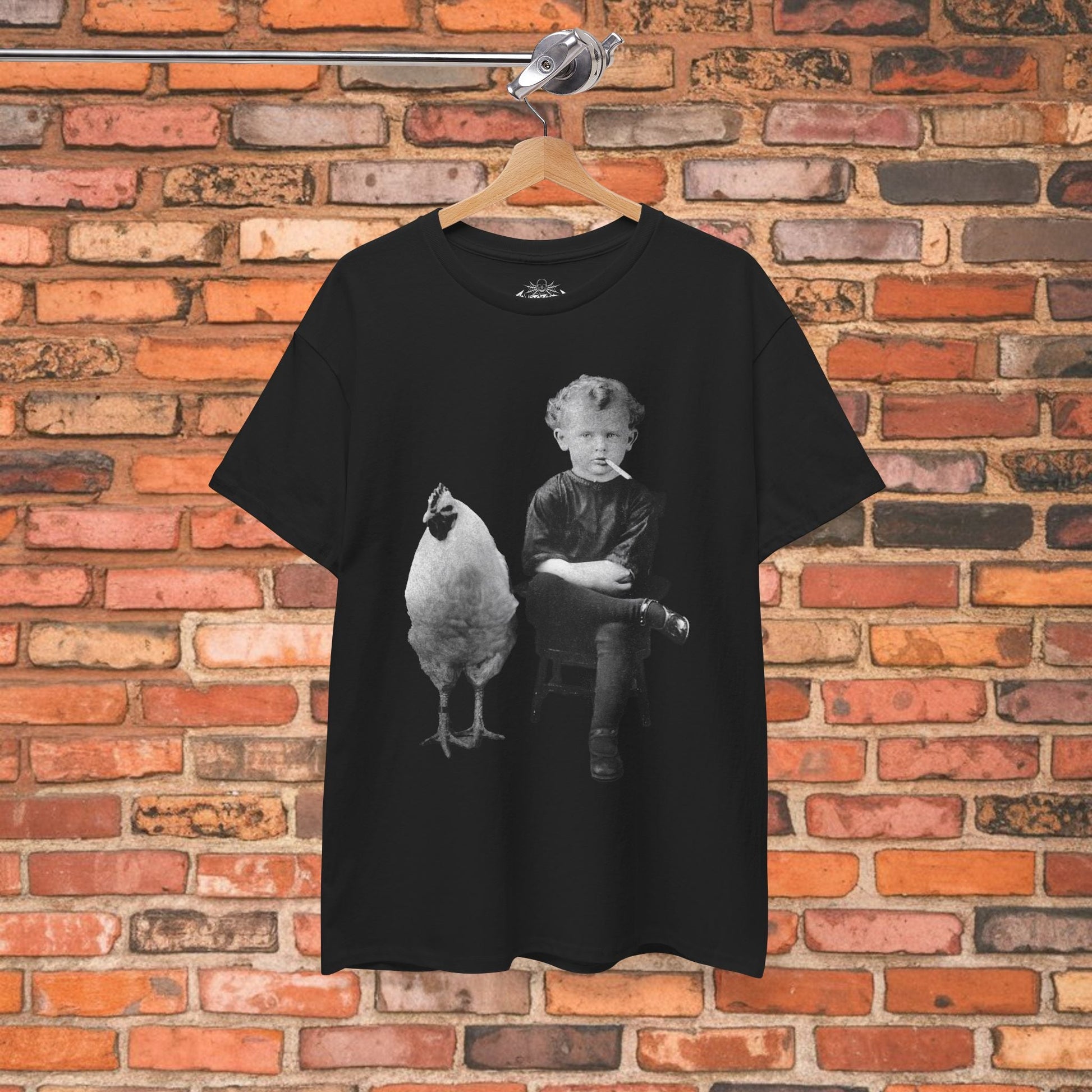 T-Shirt - Vintage Smoking Kid with Chicken T-Shirt | Retro & Vintage, Funny, Weird Punk | Pullover Hoodie from Crypto Zoo Tees
