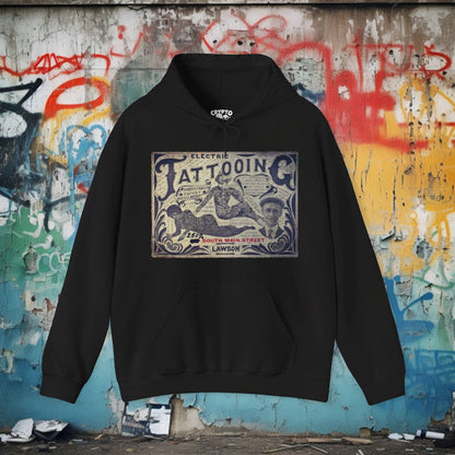 Hoodie - Vintage Tattoo Advertisement | Hoodie | Hooded Sweatshirt from Crypto Zoo Tees