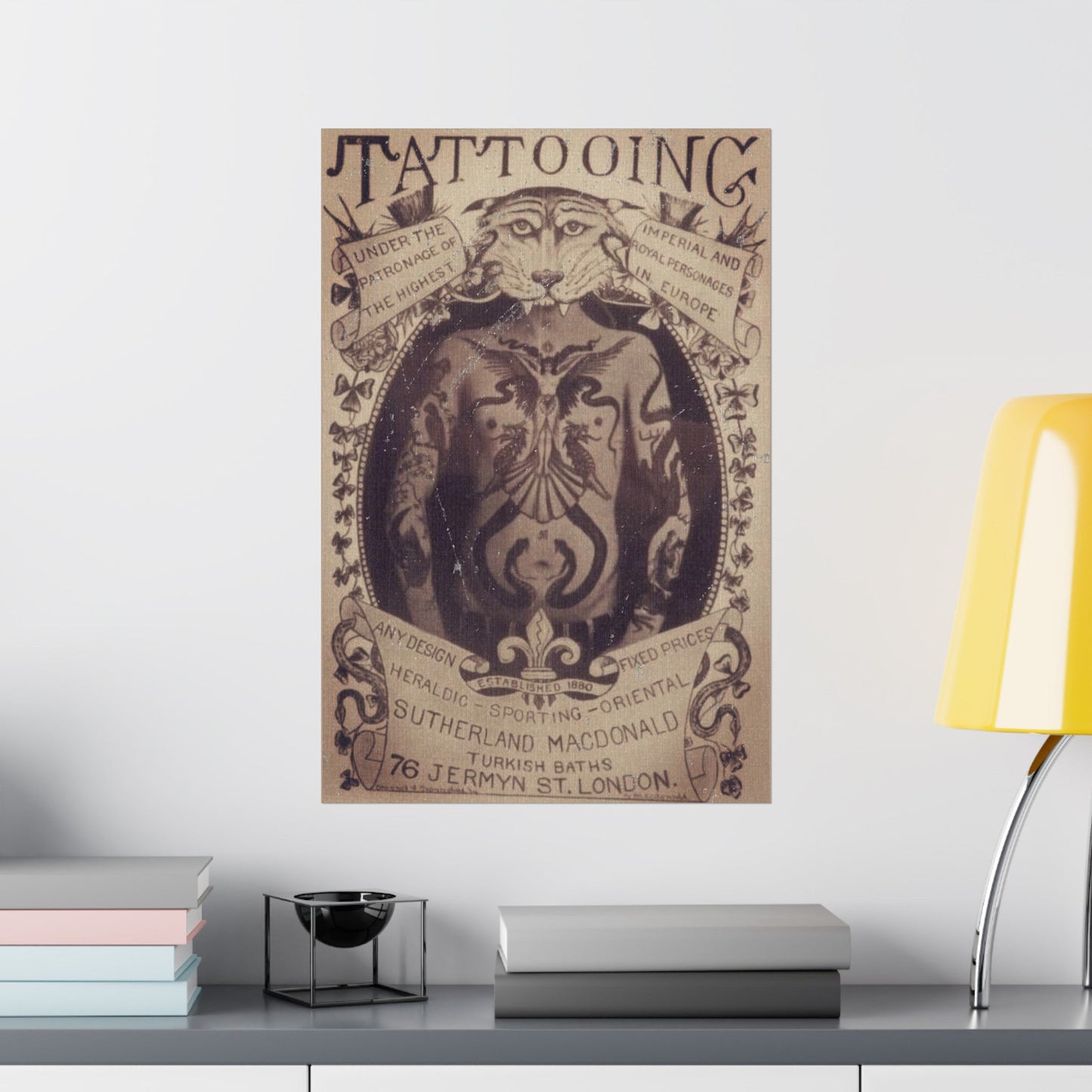 Poster - Vintage Tattoo Shop Poster | Museum-Quality Poster from Crypto Zoo Tees