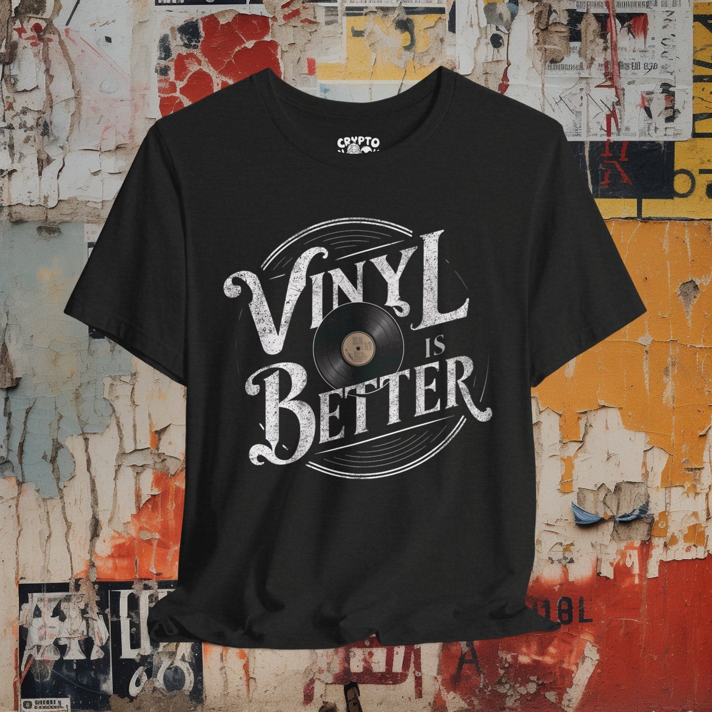 T-Shirt - Vintage Vinyl is Better Tee | Bella + Canvas Unisex T-shirt from Crypto Zoo Tees