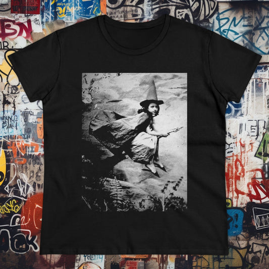 T-Shirt - Vintage Witch | Women's T-Shirt | Cotton Ladies Tee from Crypto Zoo Tees