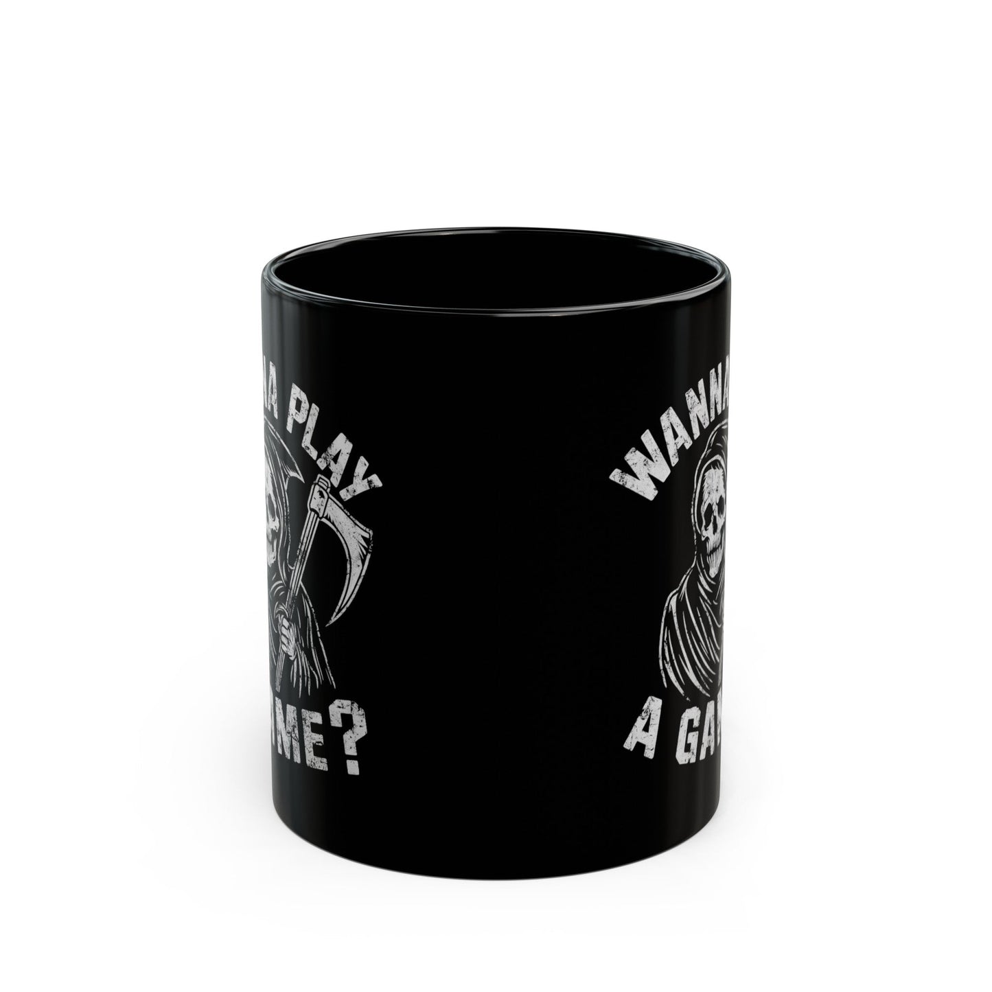 Mug - Wanna Play A Game? Grim Reaper | 11oz Coffee Mug | Cup from Crypto Zoo Tees