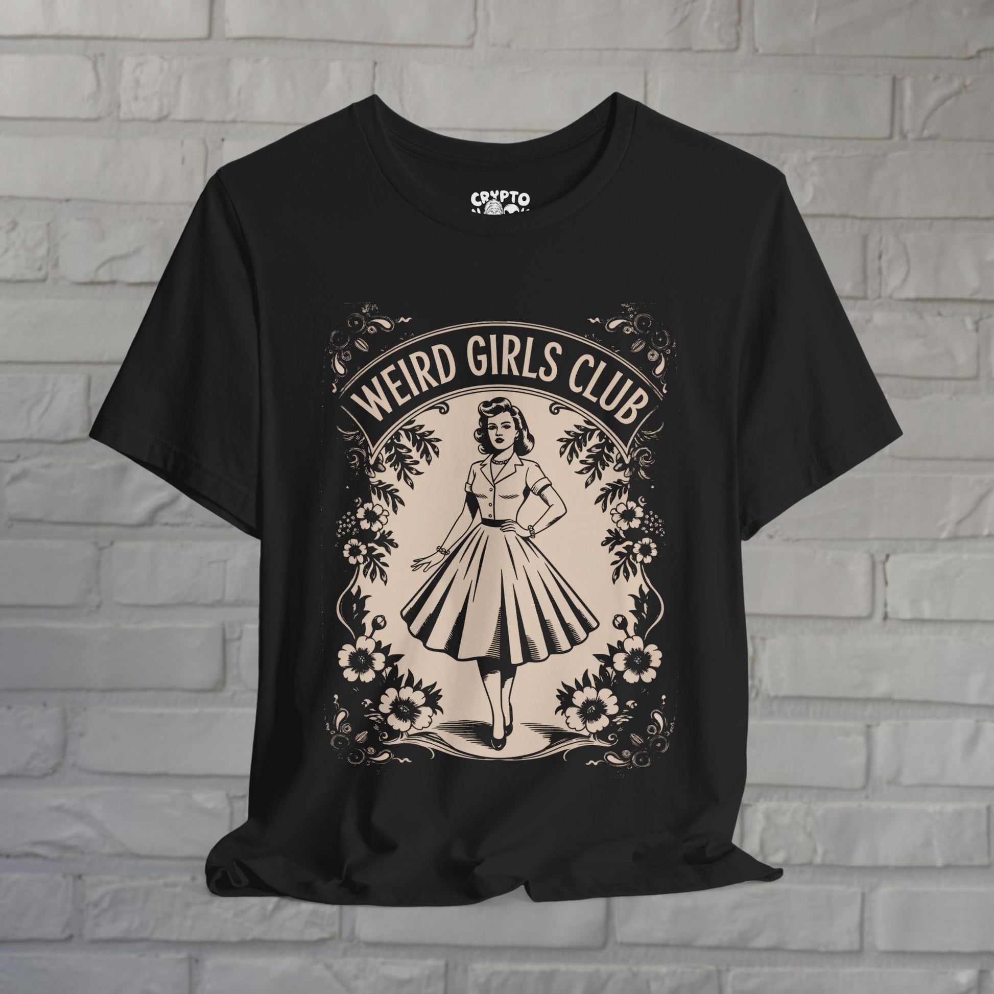 T-Shirt - Weird Girls Club Unisex T-shirt | Unisex T-shirt (Bella+Canvas 3001) | Funny, Retro & Vintage, Punk from Crypto Zoo Tees