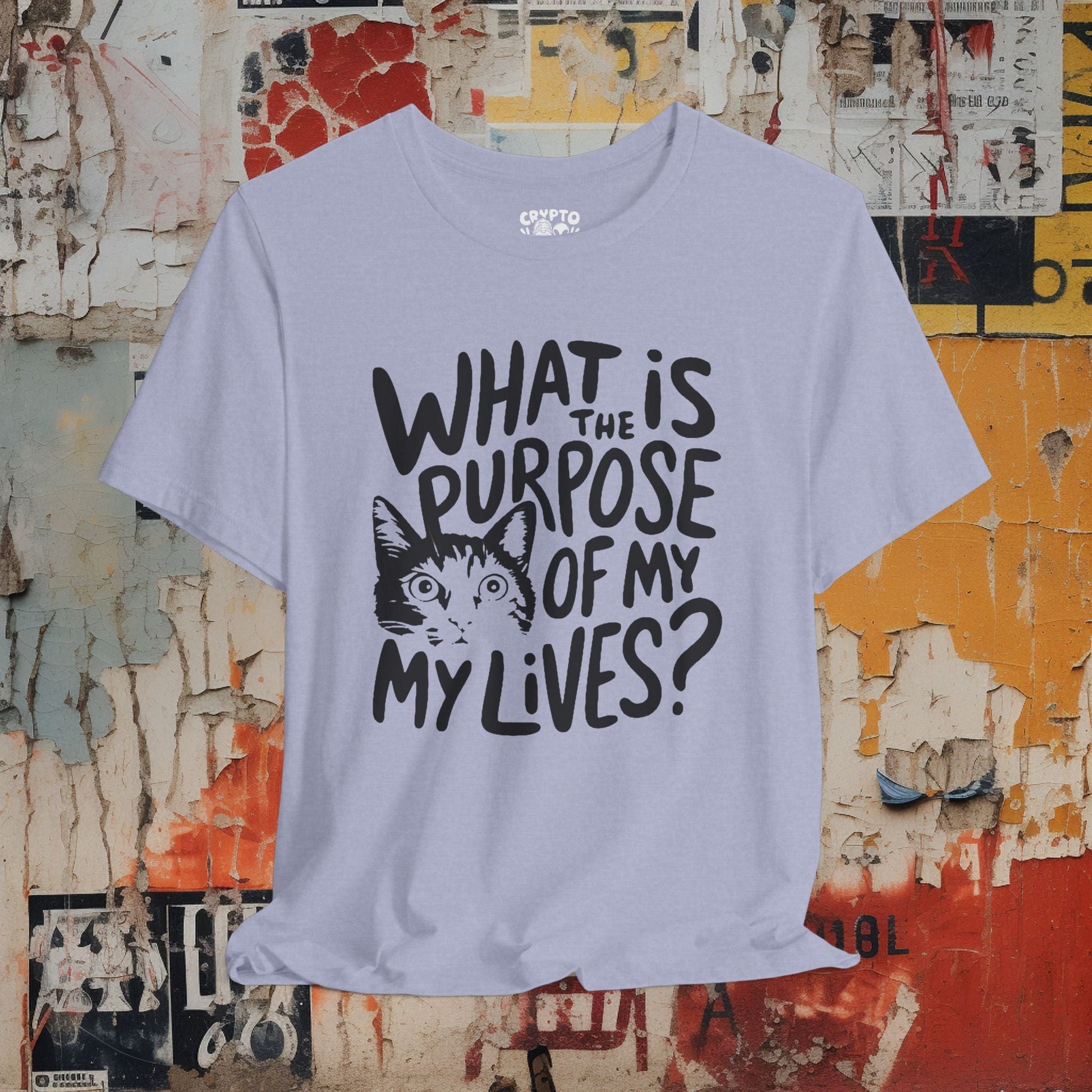 T-Shirt - what is the purpose of my lives Tee, Retro Graphic Shirt, Funny Quirky T-Shirt, Unique Unisex Apparel, Chicken Tee, Edgy Nostalgic Shirt from Crypto Zoo Tees