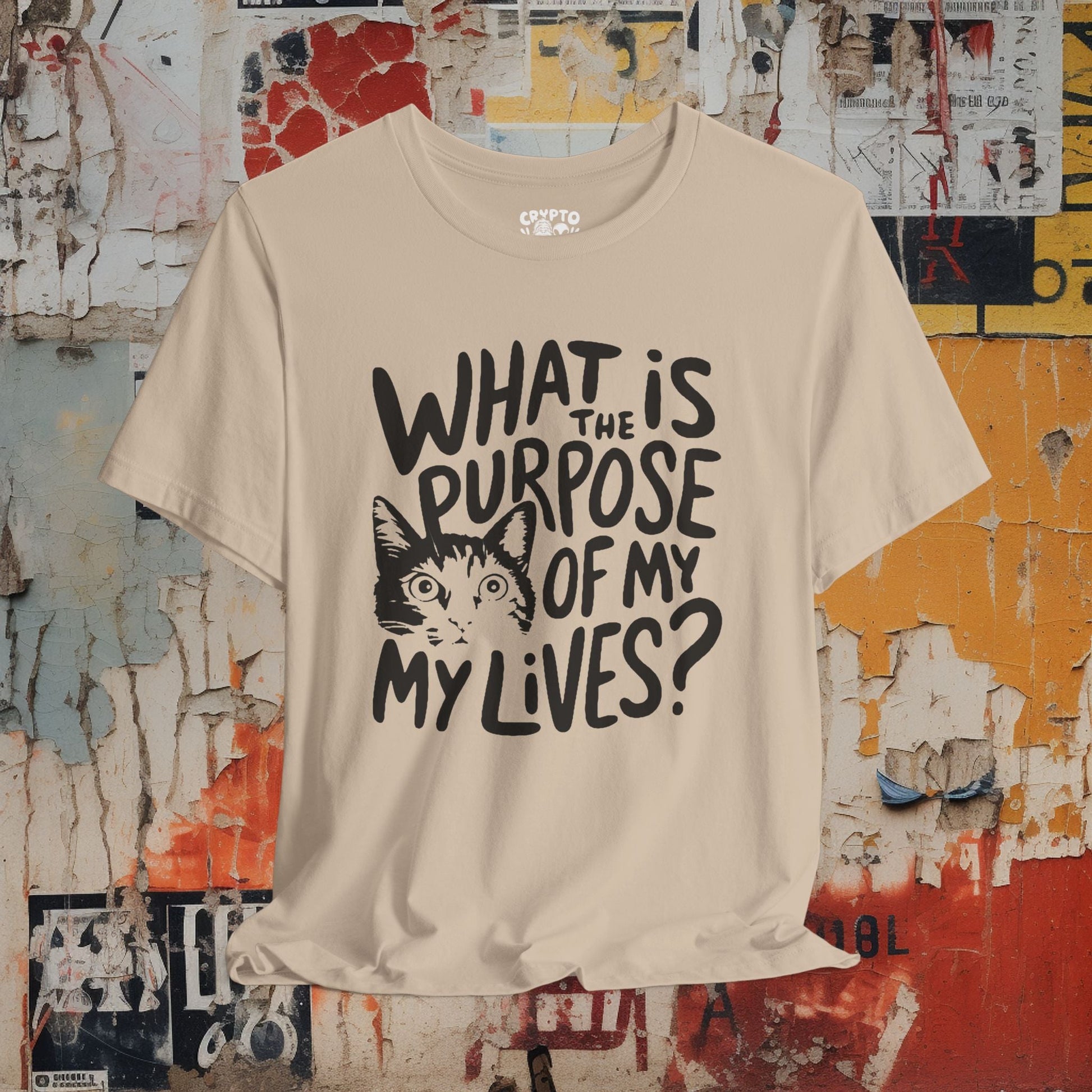 T-Shirt - what is the purpose of my lives Tee, Retro Graphic Shirt, Funny Quirky T-Shirt, Unique Unisex Apparel, Chicken Tee, Edgy Nostalgic Shirt from Crypto Zoo Tees