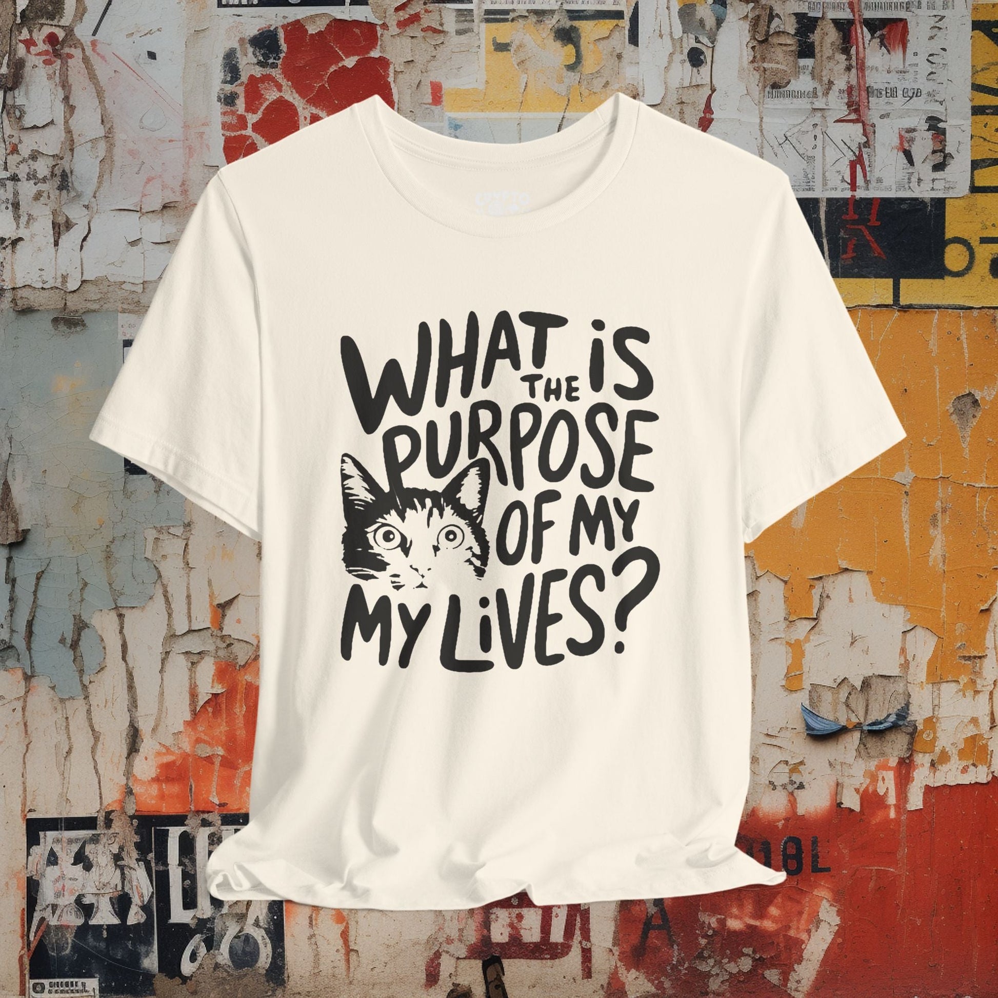 T-Shirt - what is the purpose of my lives Tee, Retro Graphic Shirt, Funny Quirky T-Shirt, Unique Unisex Apparel, Chicken Tee, Edgy Nostalgic Shirt from Crypto Zoo Tees