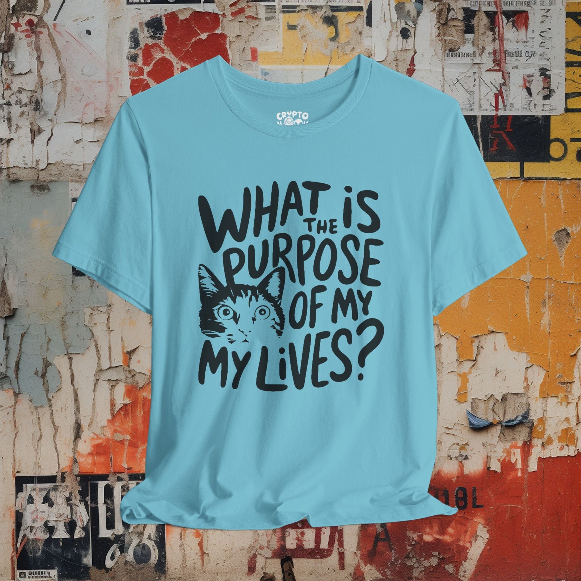 T-Shirt - what is the purpose of my lives Tee, Retro Graphic Shirt, Funny Quirky T-Shirt, Unique Unisex Apparel, Chicken Tee, Edgy Nostalgic Shirt from Crypto Zoo Tees