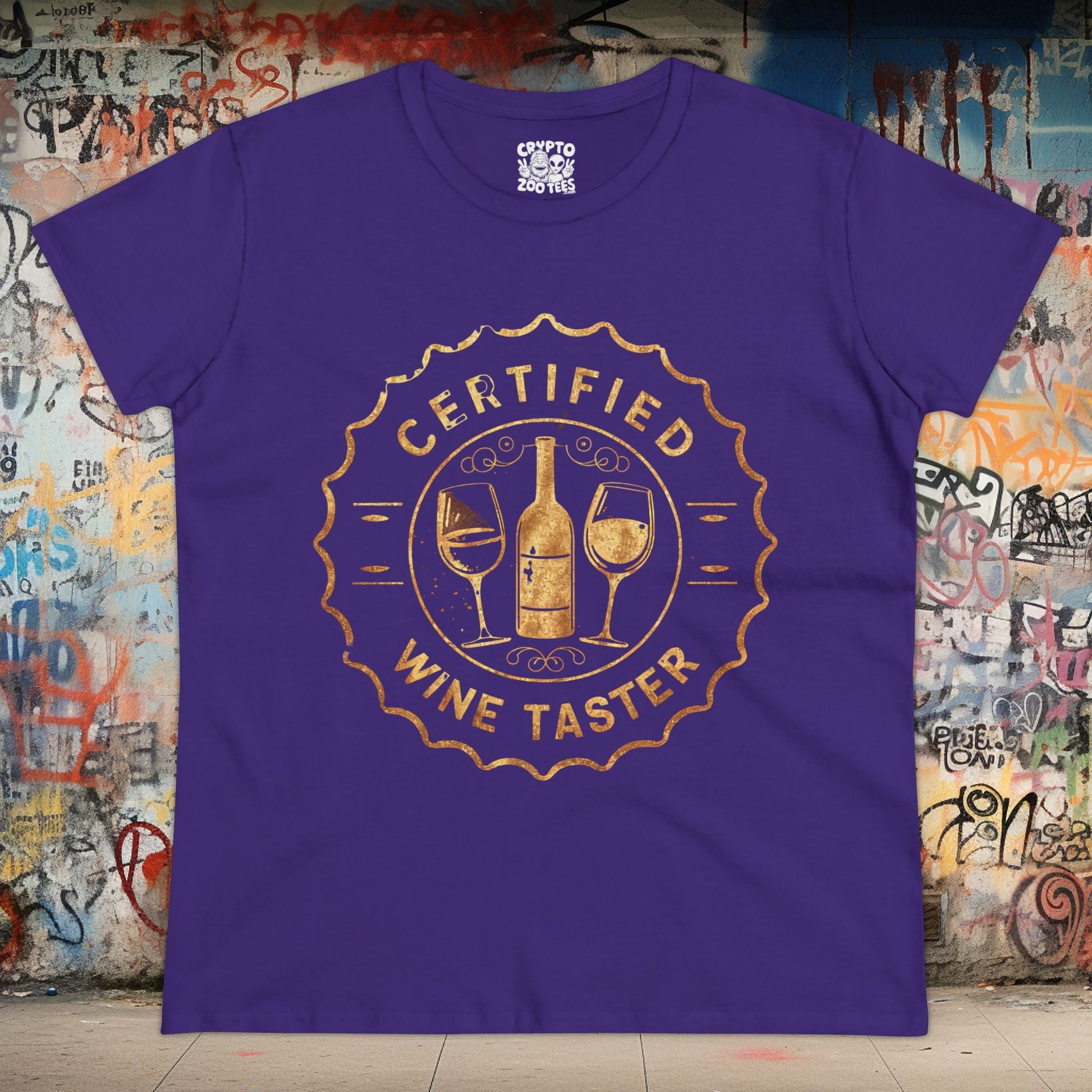 T-Shirt - wine taster ladies tee from Crypto Zoo Tees