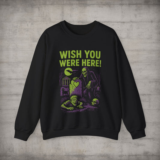 T-Shirt - Wish You Were Here Apparel | T-shirt, Sweatshirt, Hoodie, Tank | Funny, Horror | Goth/Gothic from Crypto Zoo Tees