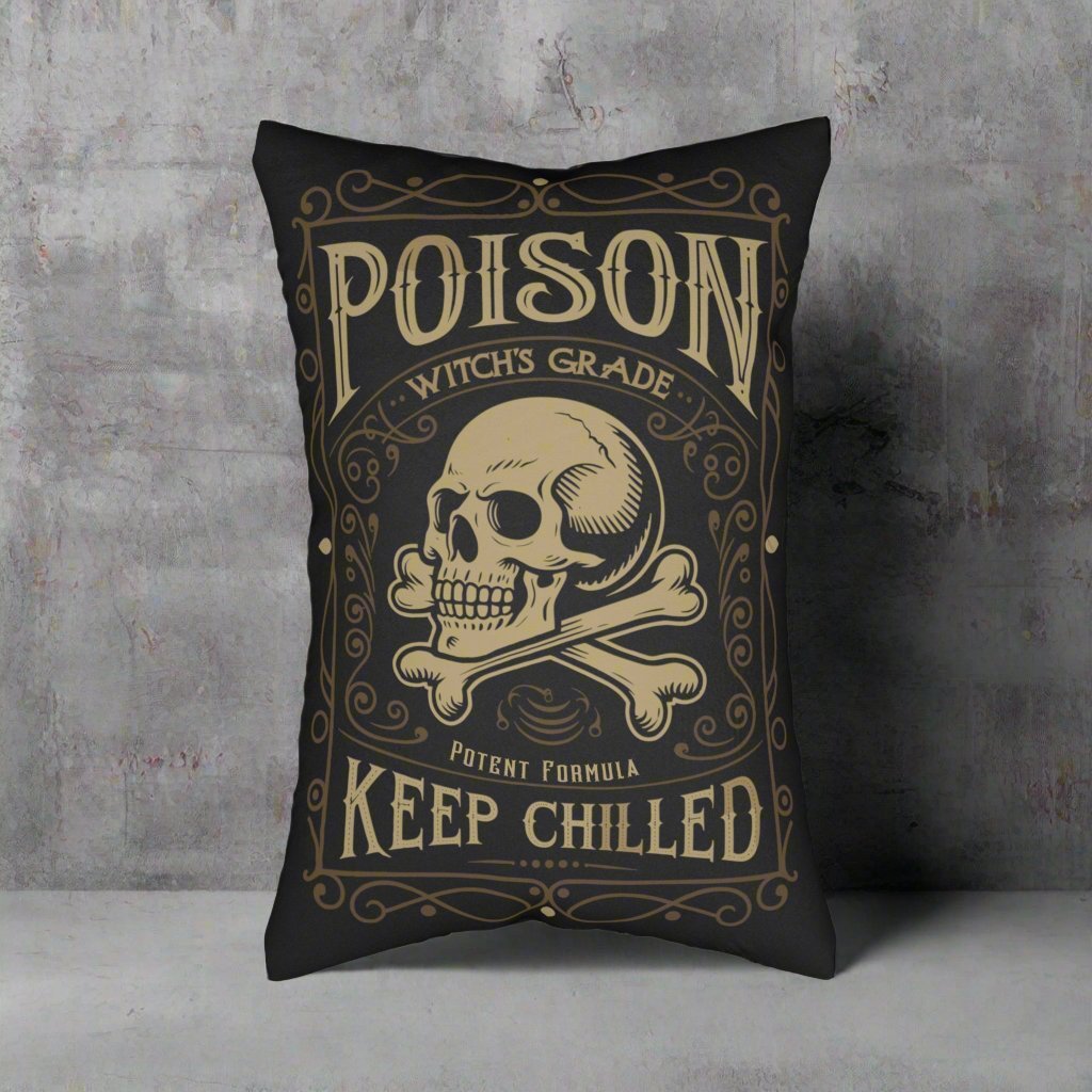 Home Decor - Witches Grade Poison Apothecary Label Funny Halloween Decor | Home Decor Throw Pillow | Pillow Included from Crypto Zoo Tees