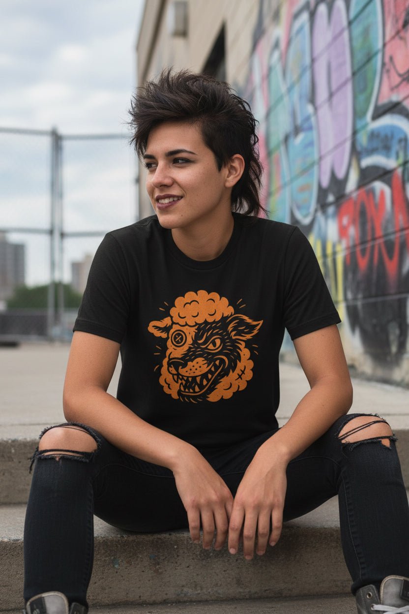 T-Shirt - Wolf in Sheep's Clothing | Unisex T-shirt (Bella+Canvas 3001) | Animals, Funny | Goth/Gothic from Crypto Zoo Tees