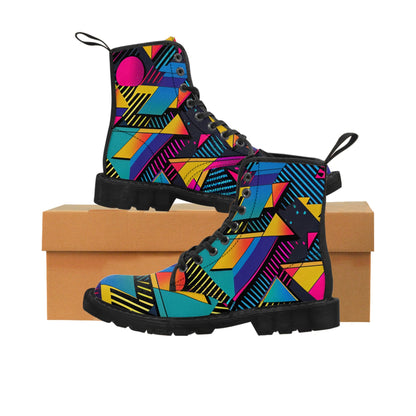 Shoes - Women's 80's Retro Print Boots | Synthwave Vaporwave Punk Rock from Crypto Zoo Tees