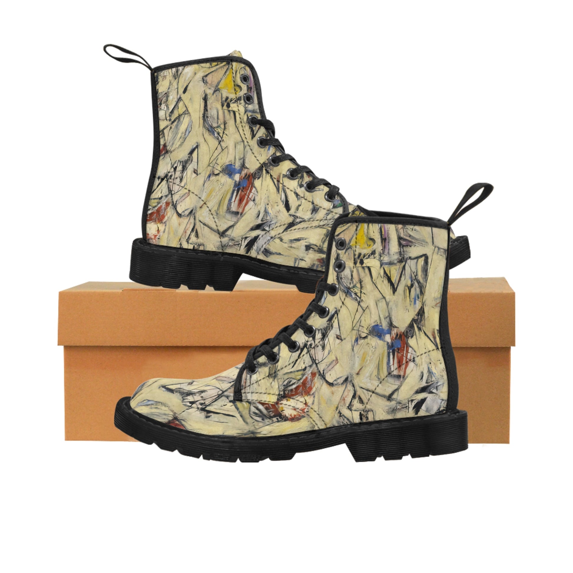 Shoes - Women's De Kooning Boots | Abstract Art | Punk Rock from Crypto Zoo Tees