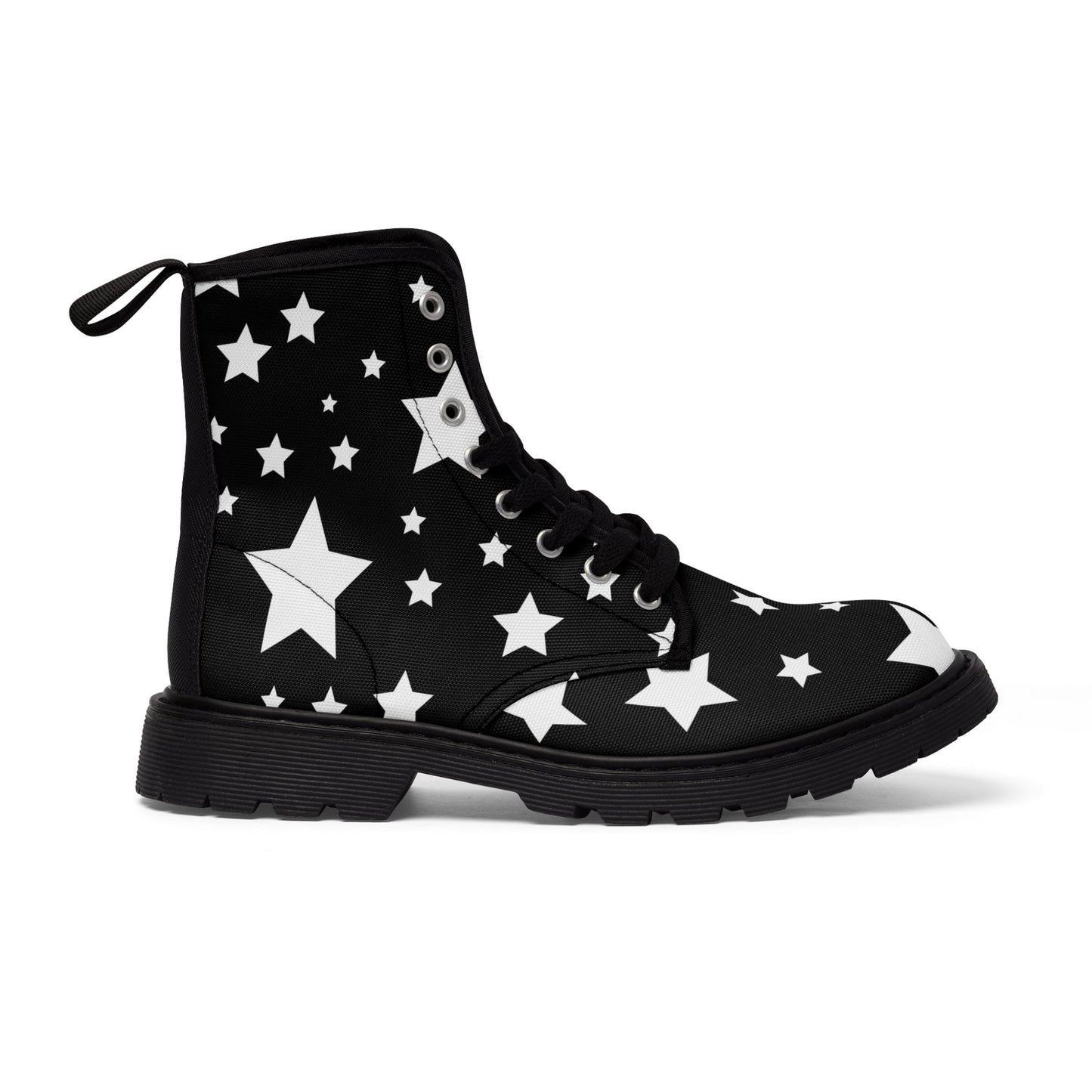 Shoes - WOMENS "DOPE STARS" Boot - Canvas Print Boots with Rubber Souls - Punk Goth Vegan from Crypto Zoo Tees