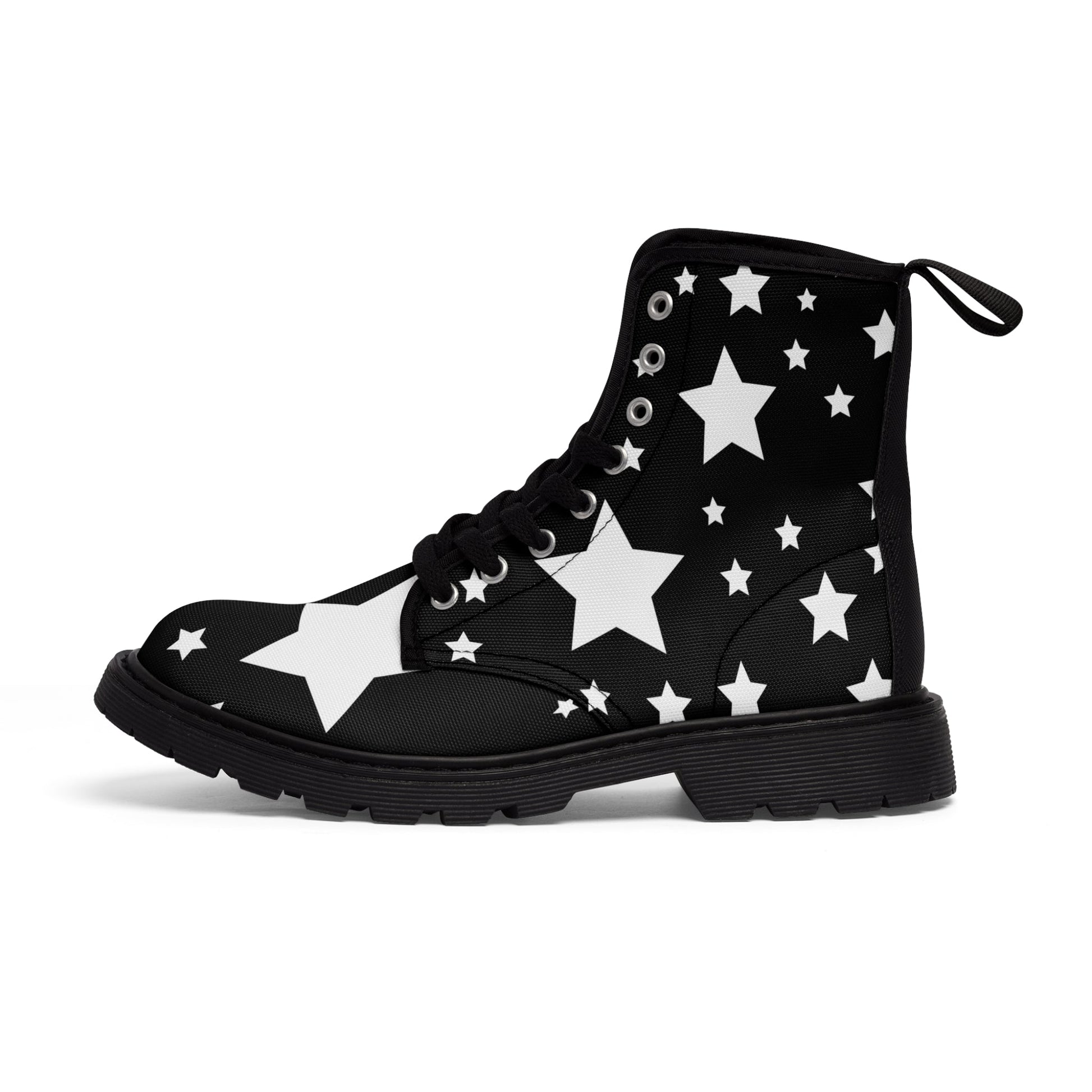 Shoes - WOMENS "DOPE STARS" Boot - Canvas Print Boots with Rubber Souls - Punk Goth Vegan from Crypto Zoo Tees