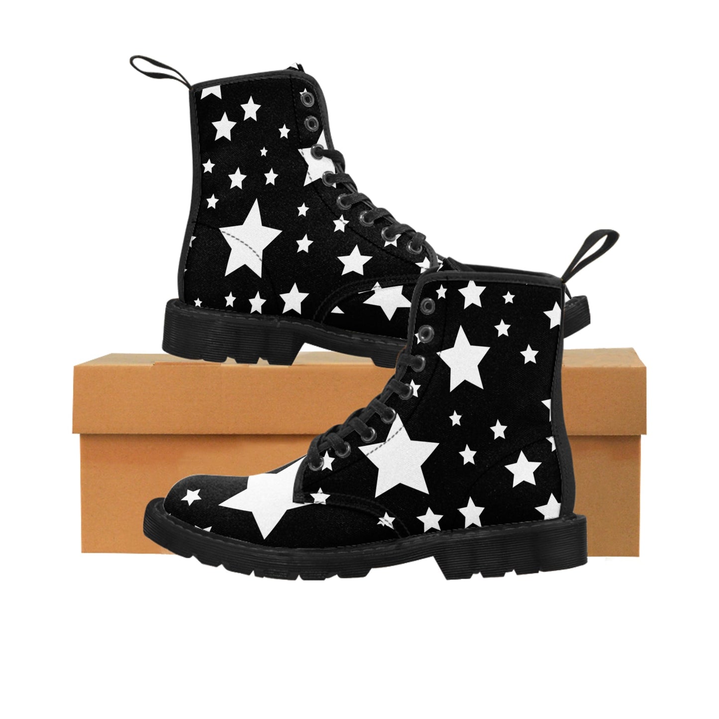 Shoes - WOMENS "DOPE STARS" Boot - Canvas Print Boots with Rubber Souls - Punk Goth Vegan from Crypto Zoo Tees