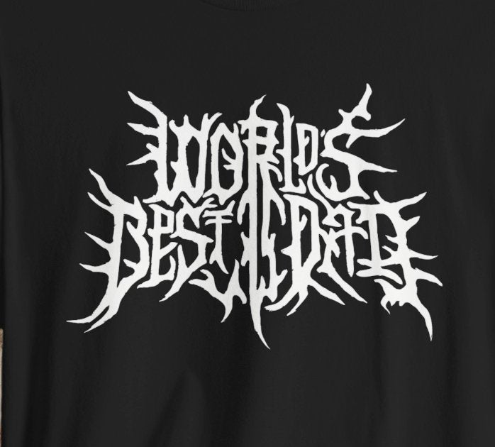 T-Shirt - World's Best Dad Death Metal Logo | People | Music | Bella + Canvas Unisex T-shirt from Crypto Zoo Tees