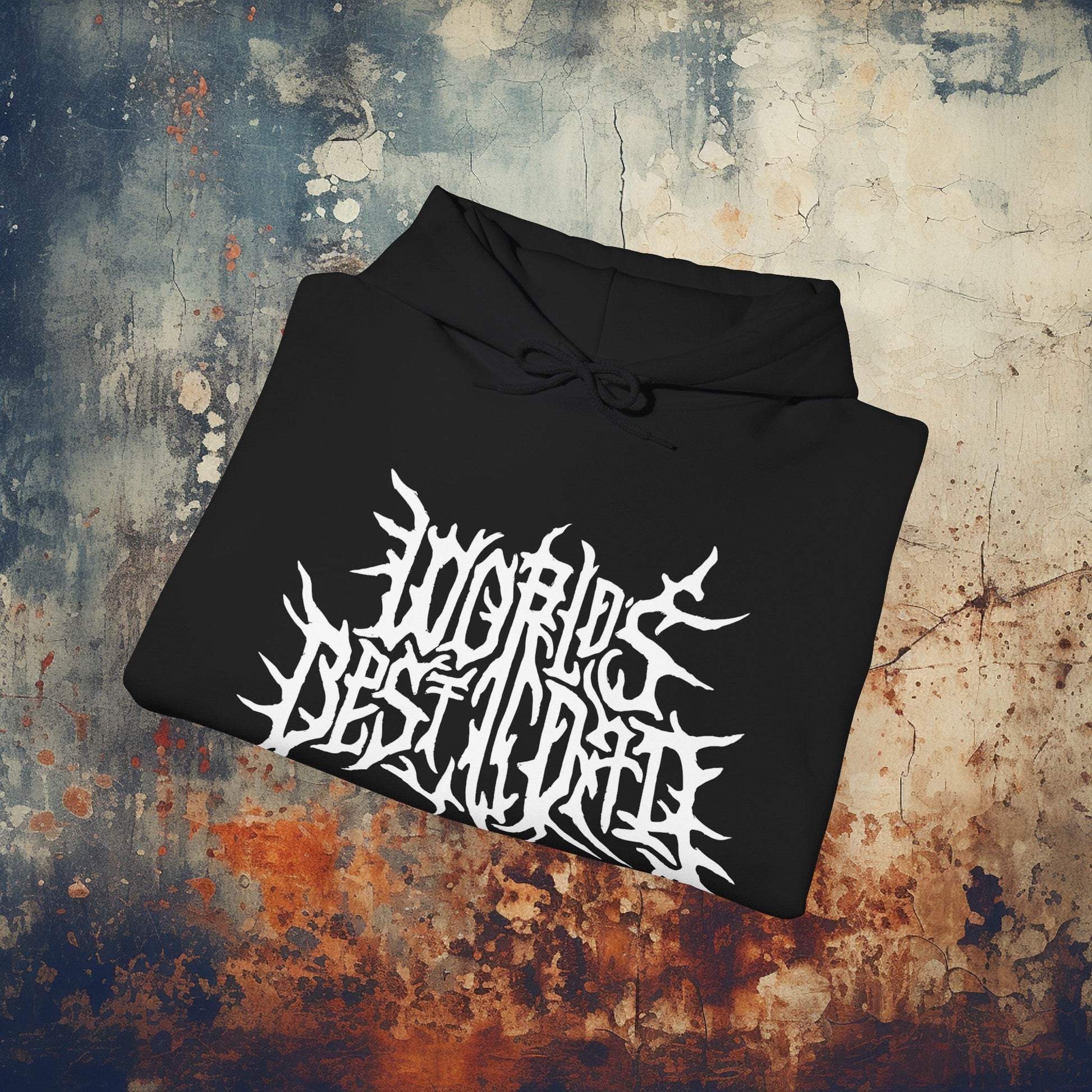 Hoodie - World's Best Dad Death Metal Logo | People | Music | Hoodie | Hooded Sweatshirt from Crypto Zoo Tees