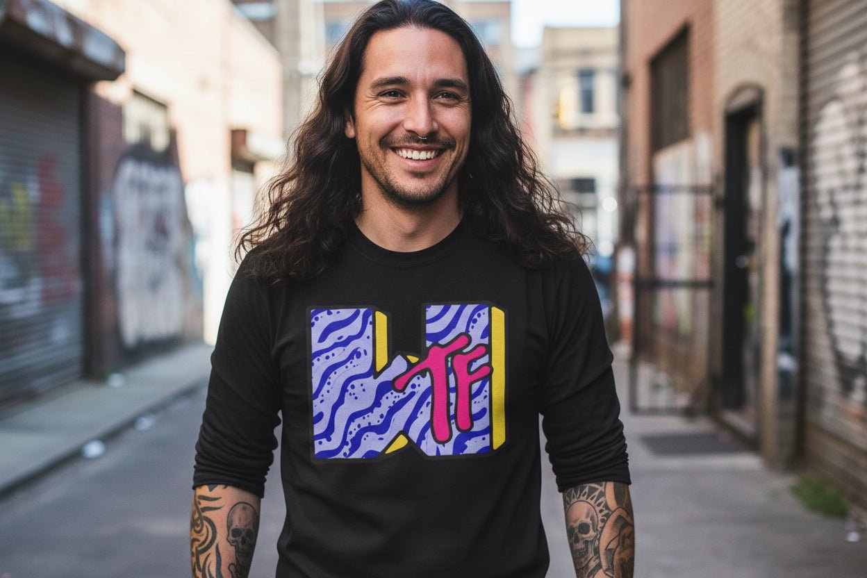 T-Shirt - WTF Graphic Tee | Funny, Retro & Vintage | Long Sleeve from Crypto Zoo Tees