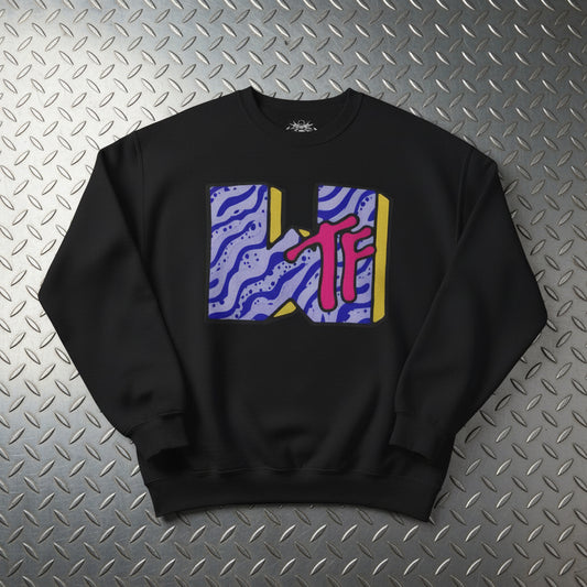 Sweatshirt - WTF MTV Parody Sweatshirt | Funny | Unisex Crewneck Sweatshirt - Gildan 18000 from Crypto Zoo Tees