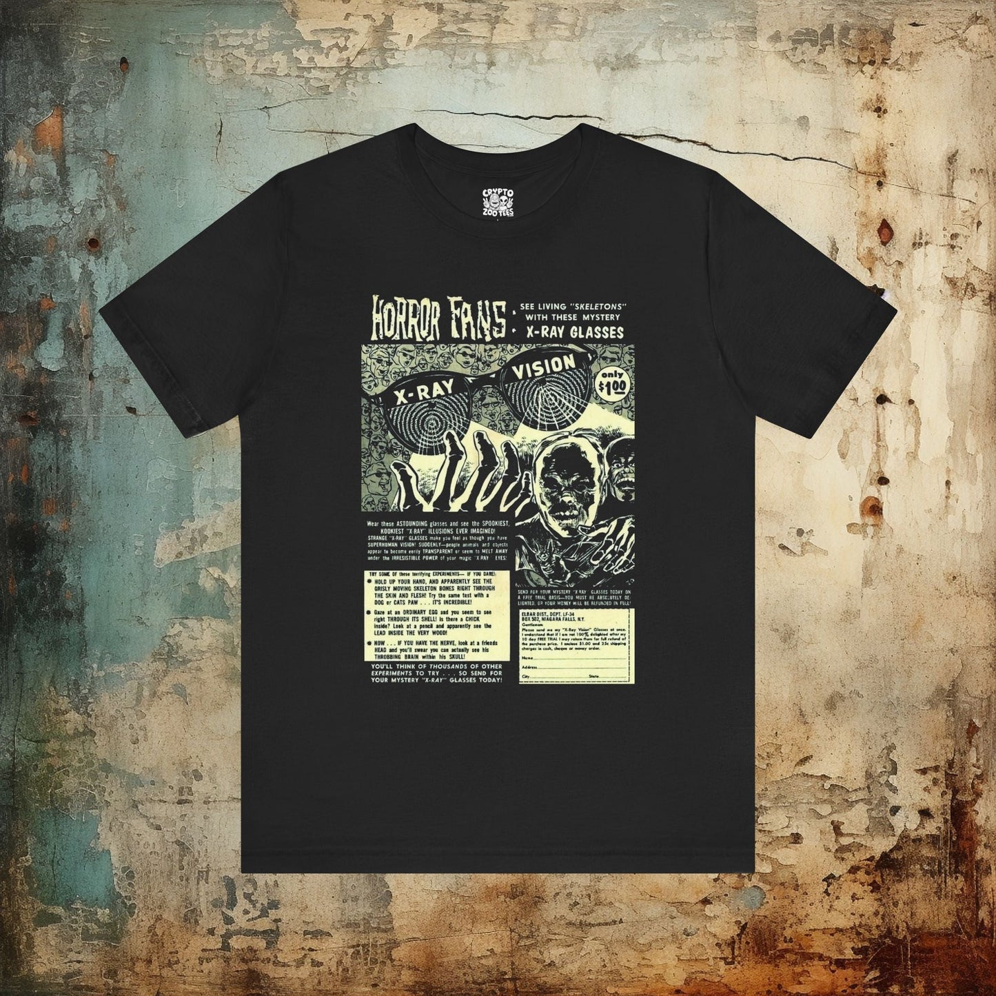 T-Shirt - Xray Glasses Horror Themed T-shirt (Bella+Canvas from Crypto Zoo Tees