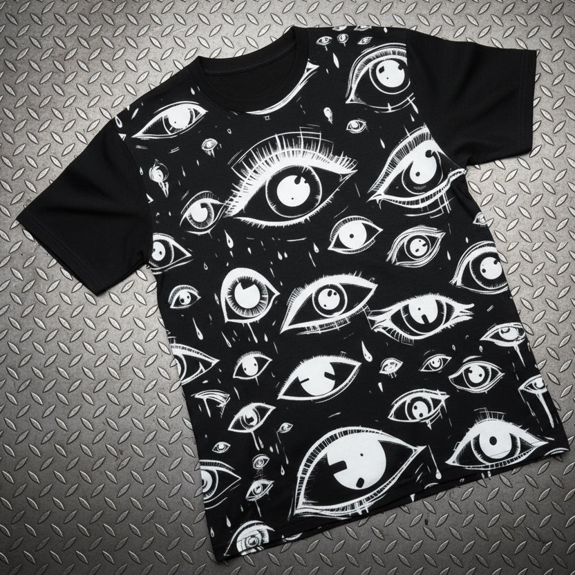 Eyes All Over Goth Punk Horror All Over Print Flat View