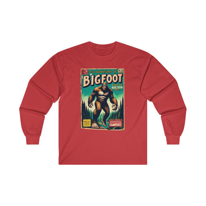 Long-sleeve - Adventures of Bigfoot Comic Long Sleeve T-shirt | Sasquatch Yeti Cryptid Hunter | "Gone Squatchin'" Explorer Apparel from Crypto Zoo Tees