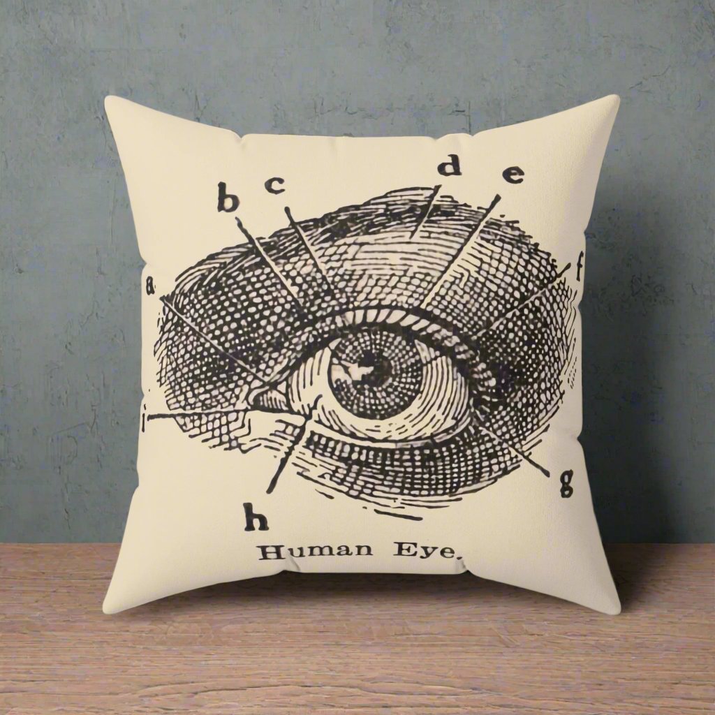 Home Decor - ANATOMICAL EYE PILLOW - Spun Polyester Square Pillow - Gothic Oddity - Optometrist from Crypto Zoo Tees